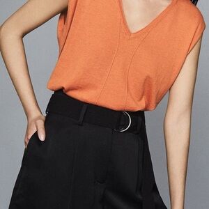 Reiss Chris Sleeveless V-Neck Top Size XS